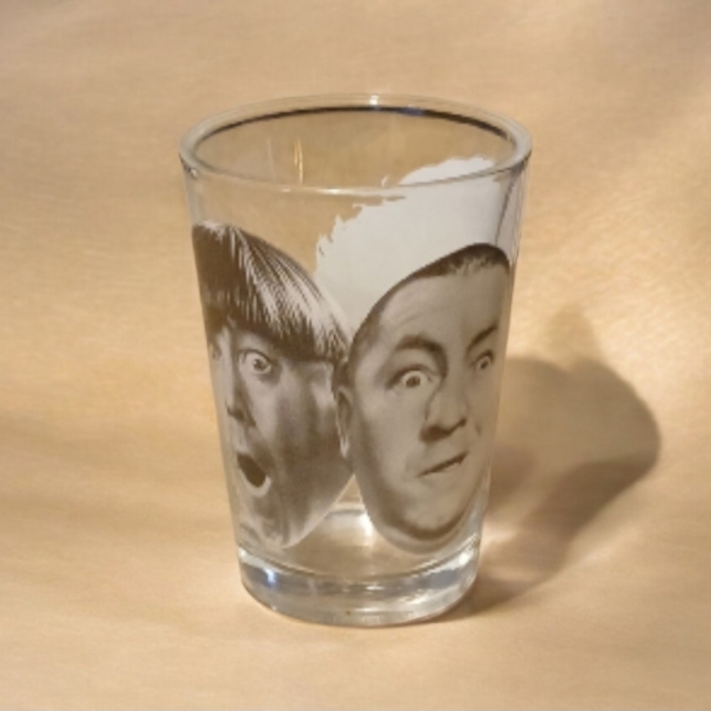 Three Stooges shot glass  Rare Find!